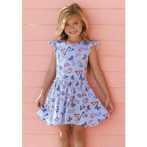 KIDSWORLD Jerseykleid für kleine Mädchen mit niedlichem Schmetterlingsmuster