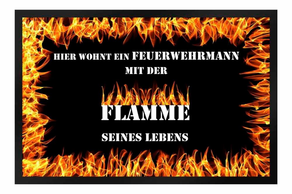 Ladreas Fußmatte Schmutzfangmatte Feuerwehrmann Flamme seines Lebens F283, 60x40