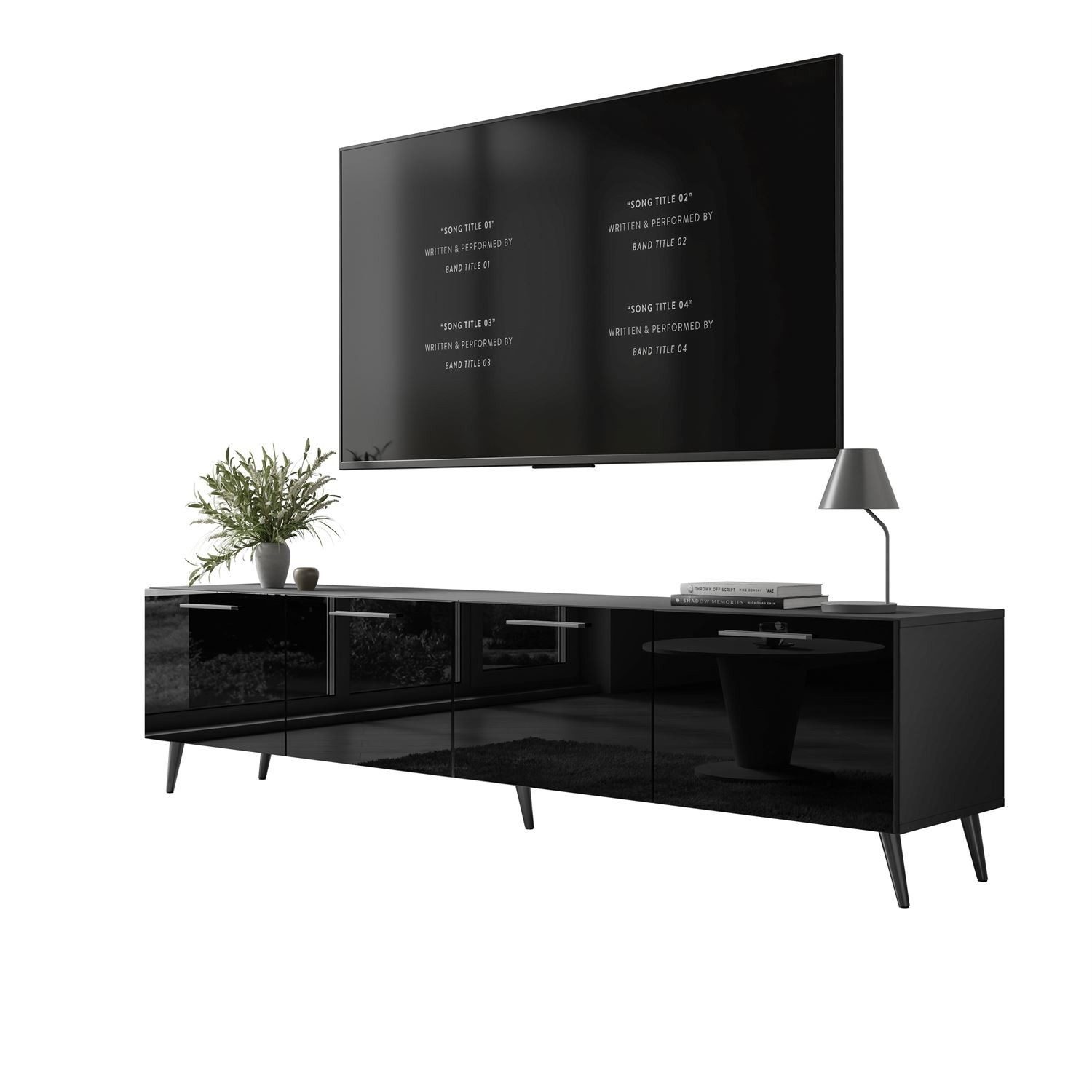 Lookway TV-Schrank 200 cm AURA schwarz günstig online kaufen