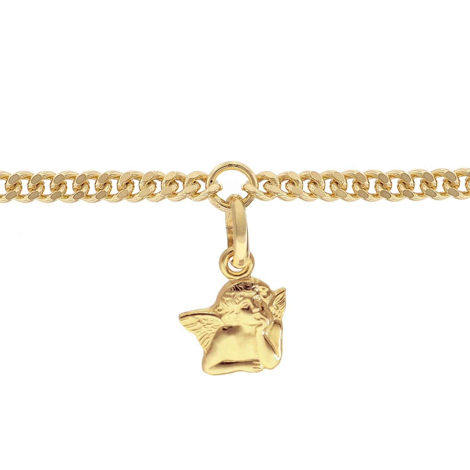 trendor Silberarmband 21589, Mädchen mit Engel 925 Silber Vergoldet Panzerband