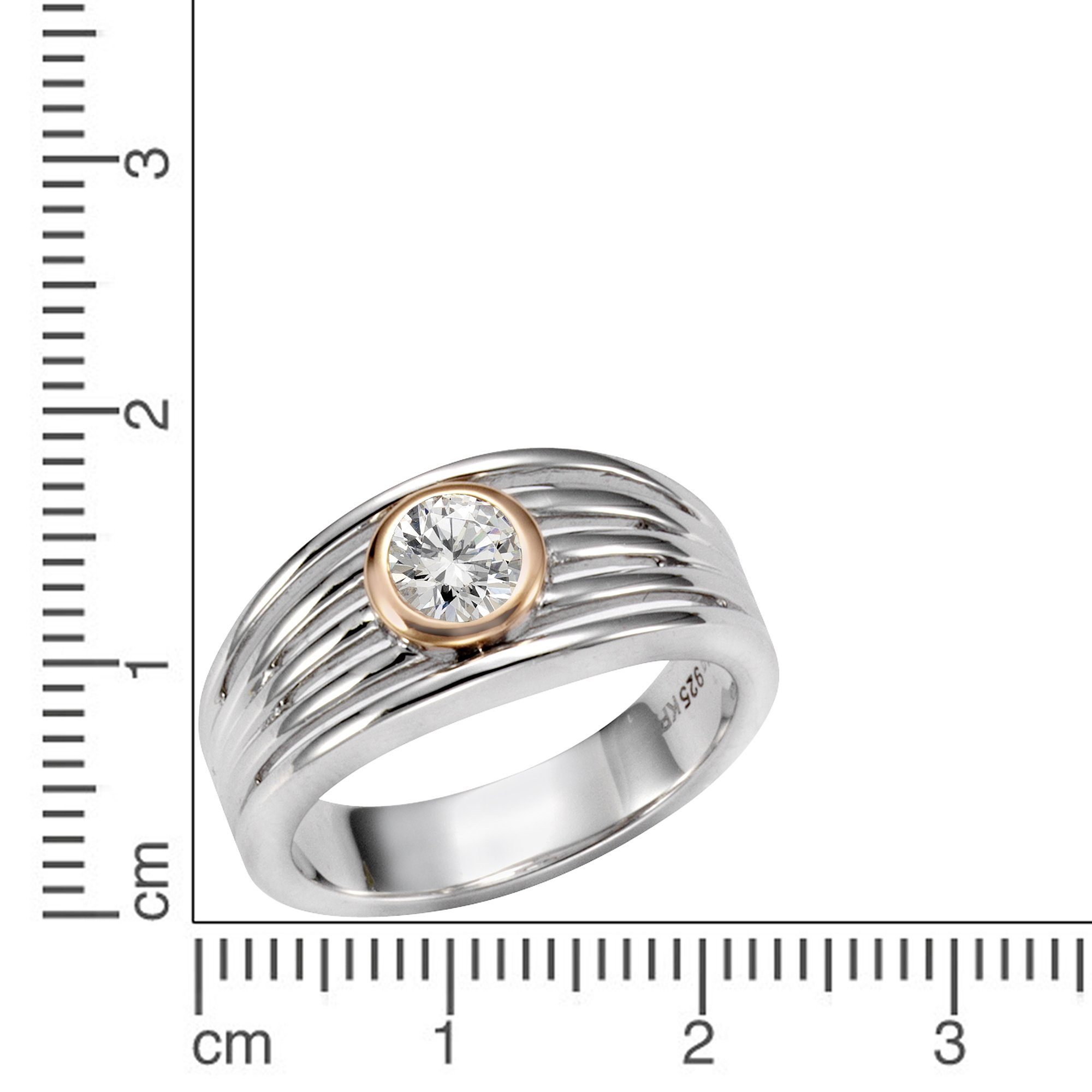 Vivance Fingerring Silber 925 zweifarbig Zirkonia günstig online kaufen