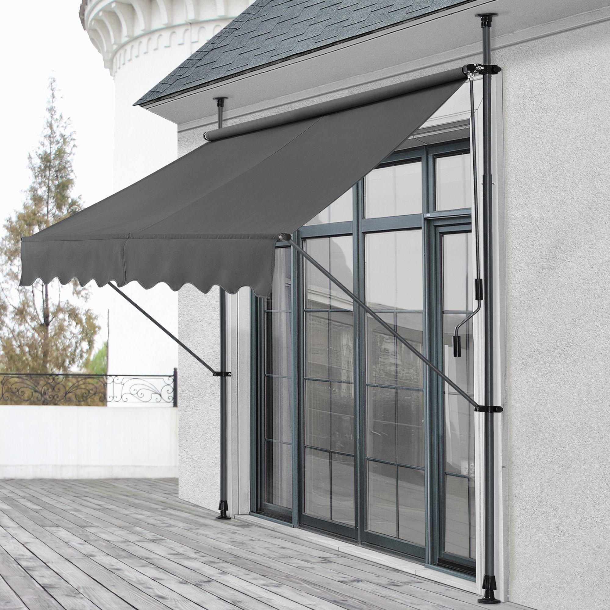 pro.tec Klemmmarkise Markise »Lindos« 200x120cm grau günstig online kaufen