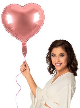 Boland Folienballon Herz Folienballon rosé, Herzförmiger Ballon - für Helium und Luft geeignet