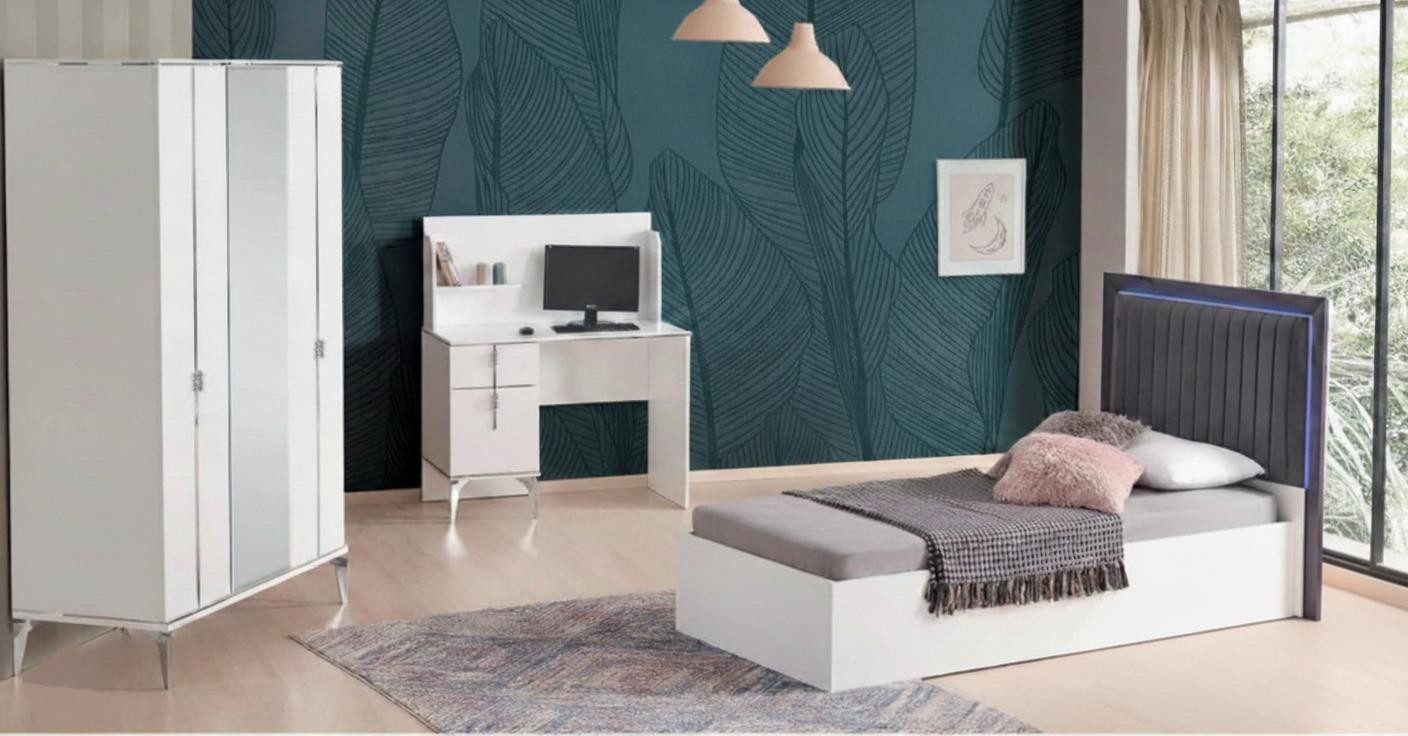 Jugendzimmer-Set Elegantes 3-teiliges Set für das Jugendzimmer: Bett, Schrank
