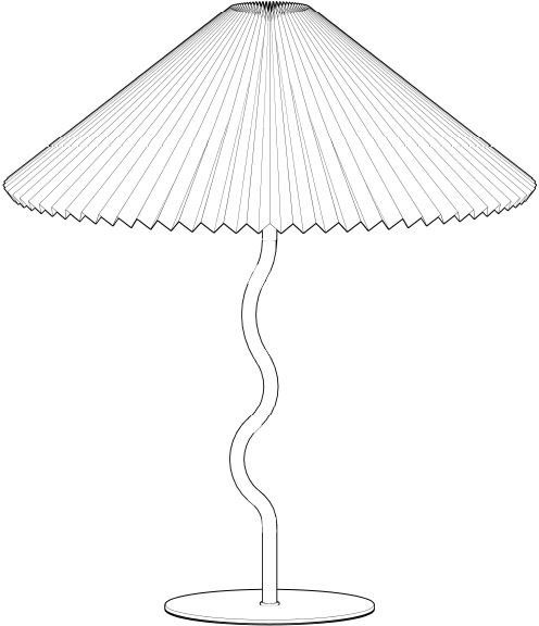 Stoffschirm Papierlampe Gercke by Lena Letty, Tischleuchte Plisseeoptik in ohne Tischlampe, Home schwarz/weiß Optik LeGer Leuchtmittel, Sonnenschirm