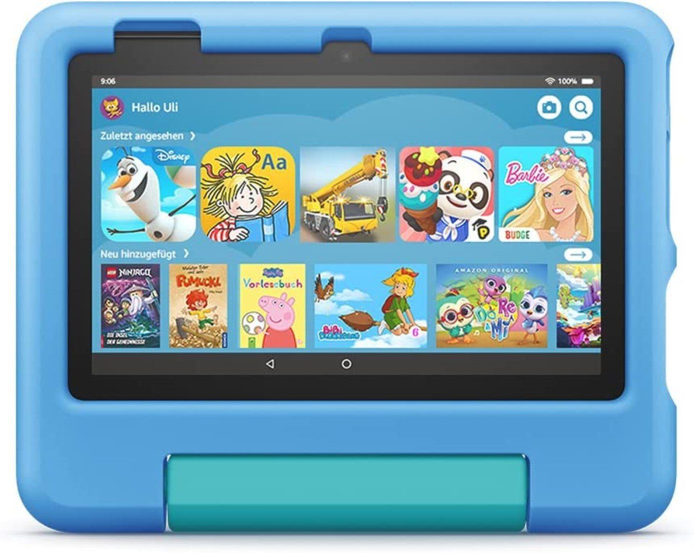 Amazon Fire 7 Kids Edition-Tablet (2022) blaue Hülle mit Ständer Tablet (7", 32 GB, Fire OS)
