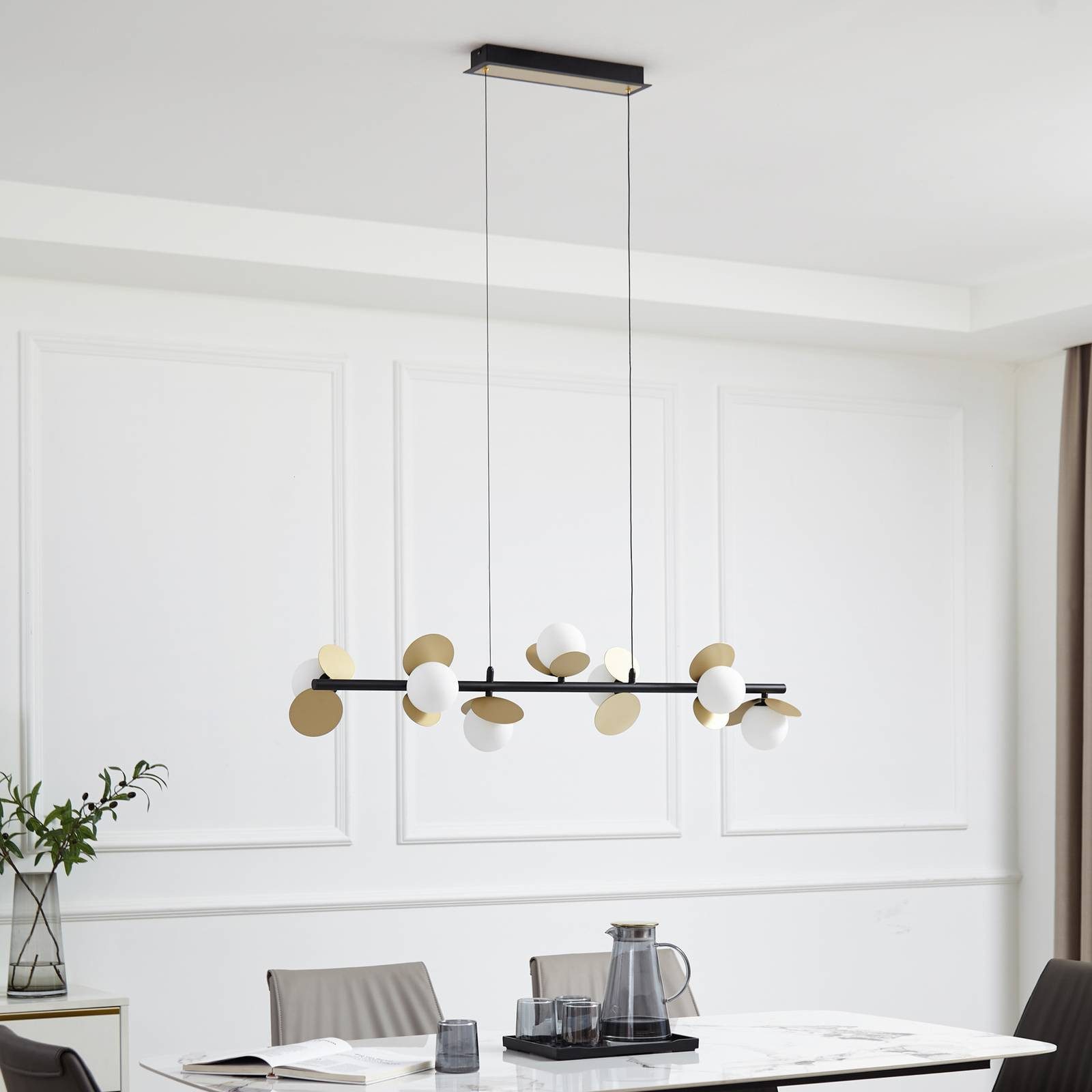 Lucande Hängeleuchte Pallo, LED, Metall, Schwarz warmweiß IP20, LED 23,8 W gesamt, warmweiß