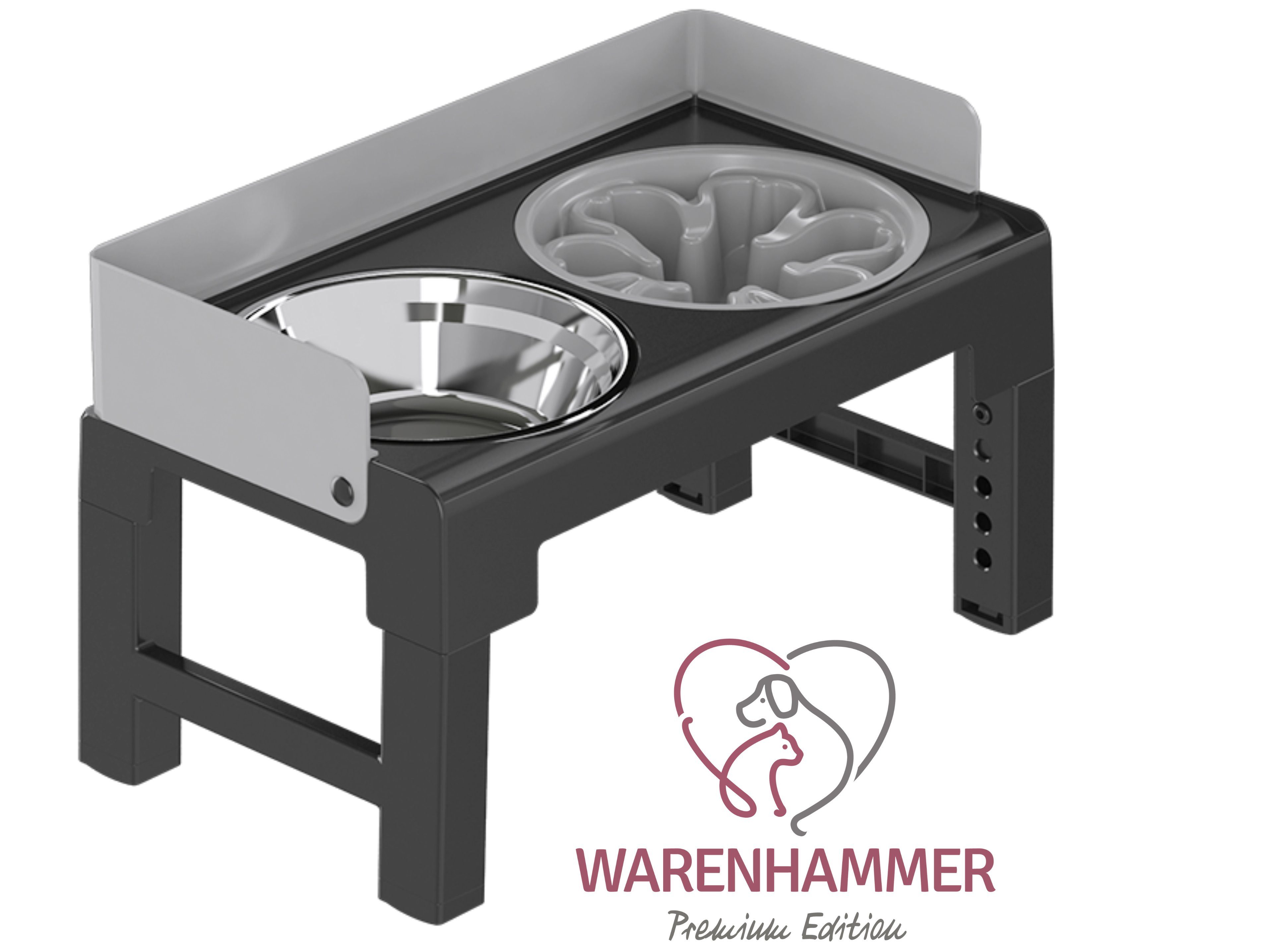 Warenhammer Futternapf Hundenapf höhenverstellbar erhöht 3 in 1 Napf-Set Pr günstig online kaufen