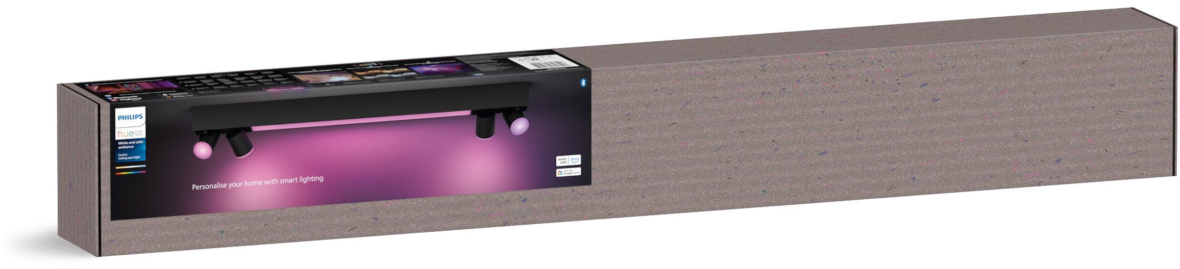 Philips Hue Smarte LED-Leuchte White & Color Ambiance Centris 4er Spot weiss, Abschaltautomatik, Bluetooth, CCT - über Fernbedienung, Dimmfunktion, Farbsteuerung, Farbwechsel, Leuchtdauer einstellbar, Memoryfunktion, Nachtlichtfunktion, RGB, Smart Home, Timerfunktion, dimmbar über Fernbedienung, erweiterbar, mehrere Helligkeitsstufen, LED wechselbar, RGB, Dimmfunktion