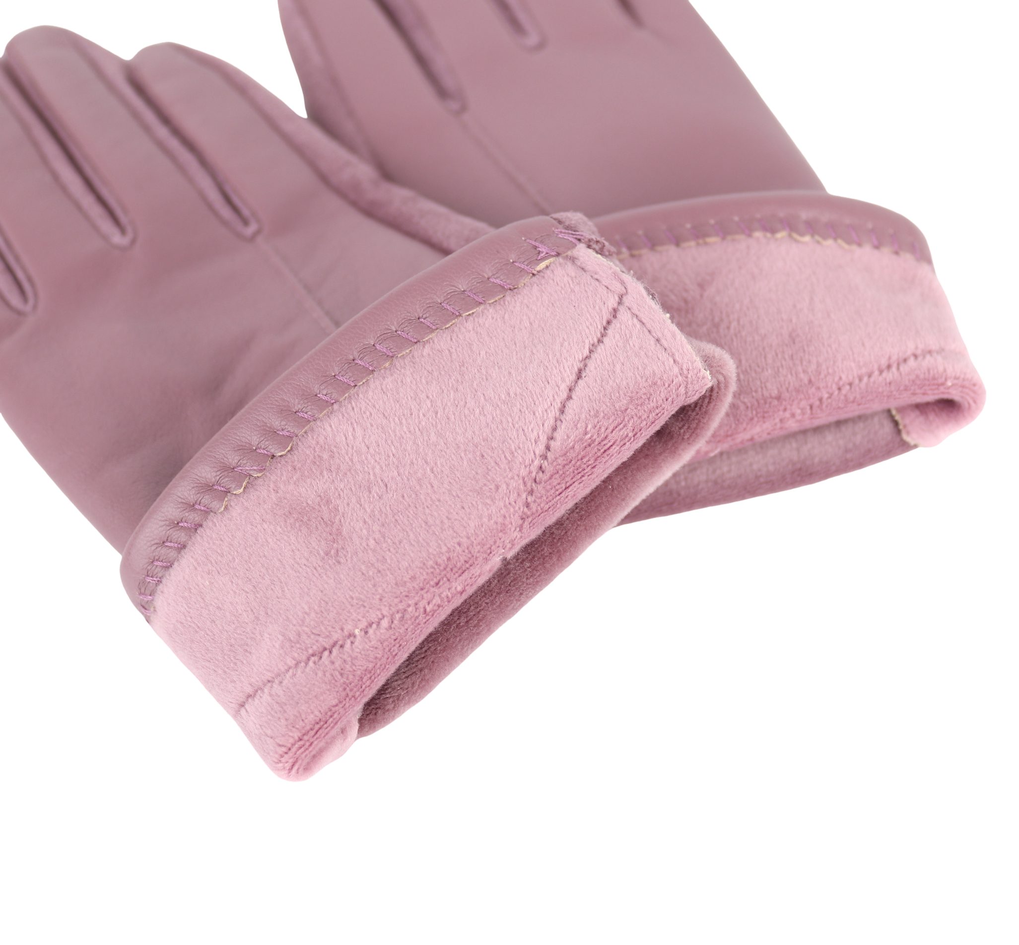 aus für MIRROSI Winter und Warm oder Handschuhe Touchscreen Herbst Veganleder ONESIZE sehr Damen warm Altrosa gefüttert ideal weich Lederhandschuhe