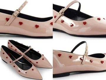 Moschino Love Moschino Iconic Ballerina Patent Leather Lackleder Flats Schuhe S Sneaker Ballerinas