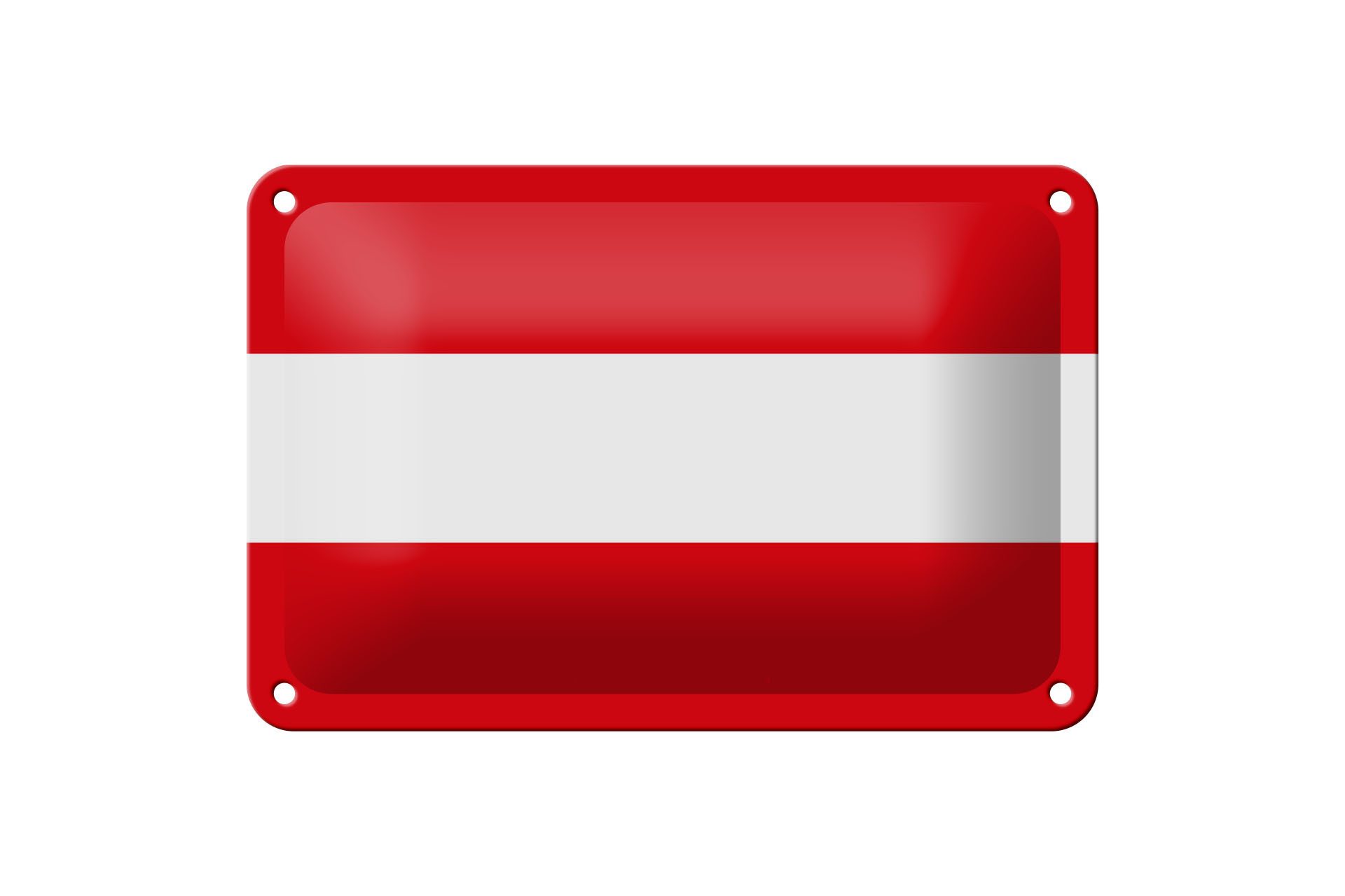 Femer GmbH Metallschild Flagge Österreich 18x12cm Flag of Austria, (1 St), gewölbte Oberfläche, abgerundete Ecken, umgeschlagene Kanten