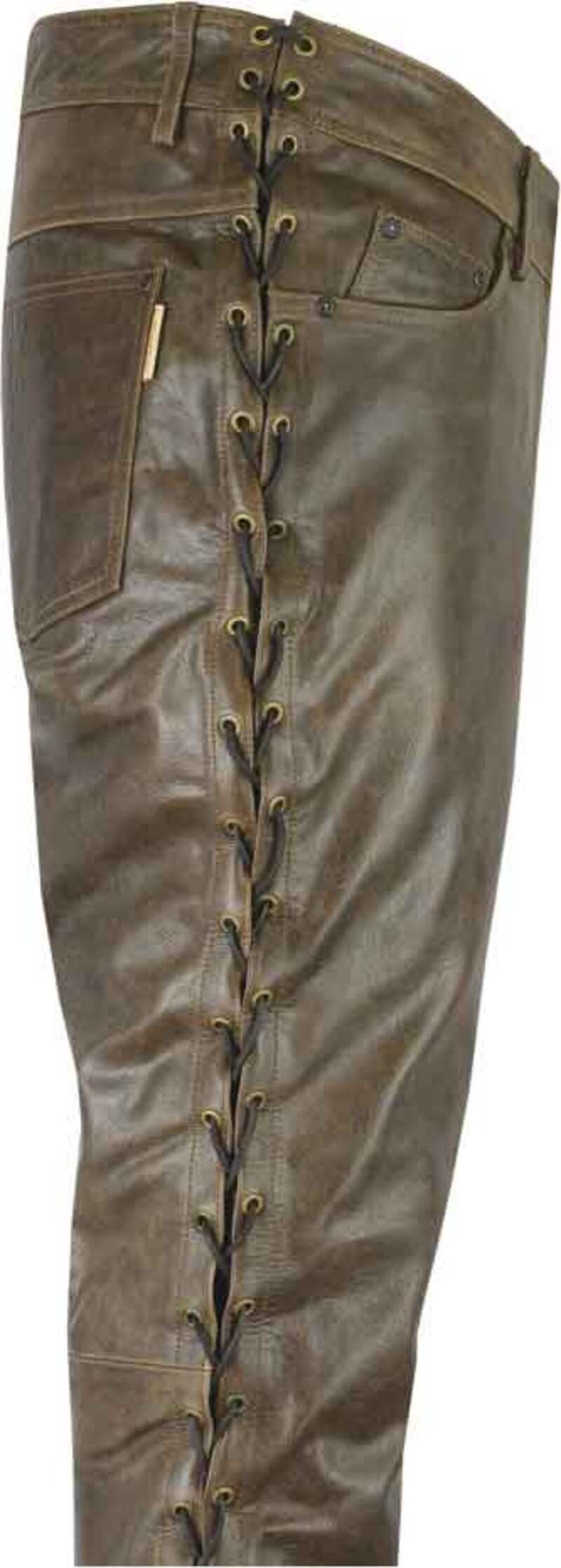 Fuente Leather Wears Motorradhose Herren Motorrad Schürlederhose Antik Braun, Lederjeans lang