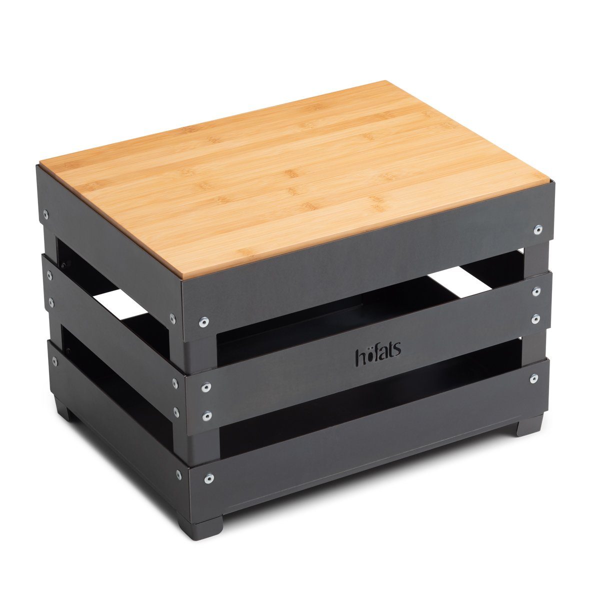 höfats Feuerkorb CRATE Auflagebrett, (Beistelltisch, Servierbrett oder Hocker, Bambus, braun), Zubehör für Crate Feuerkorb