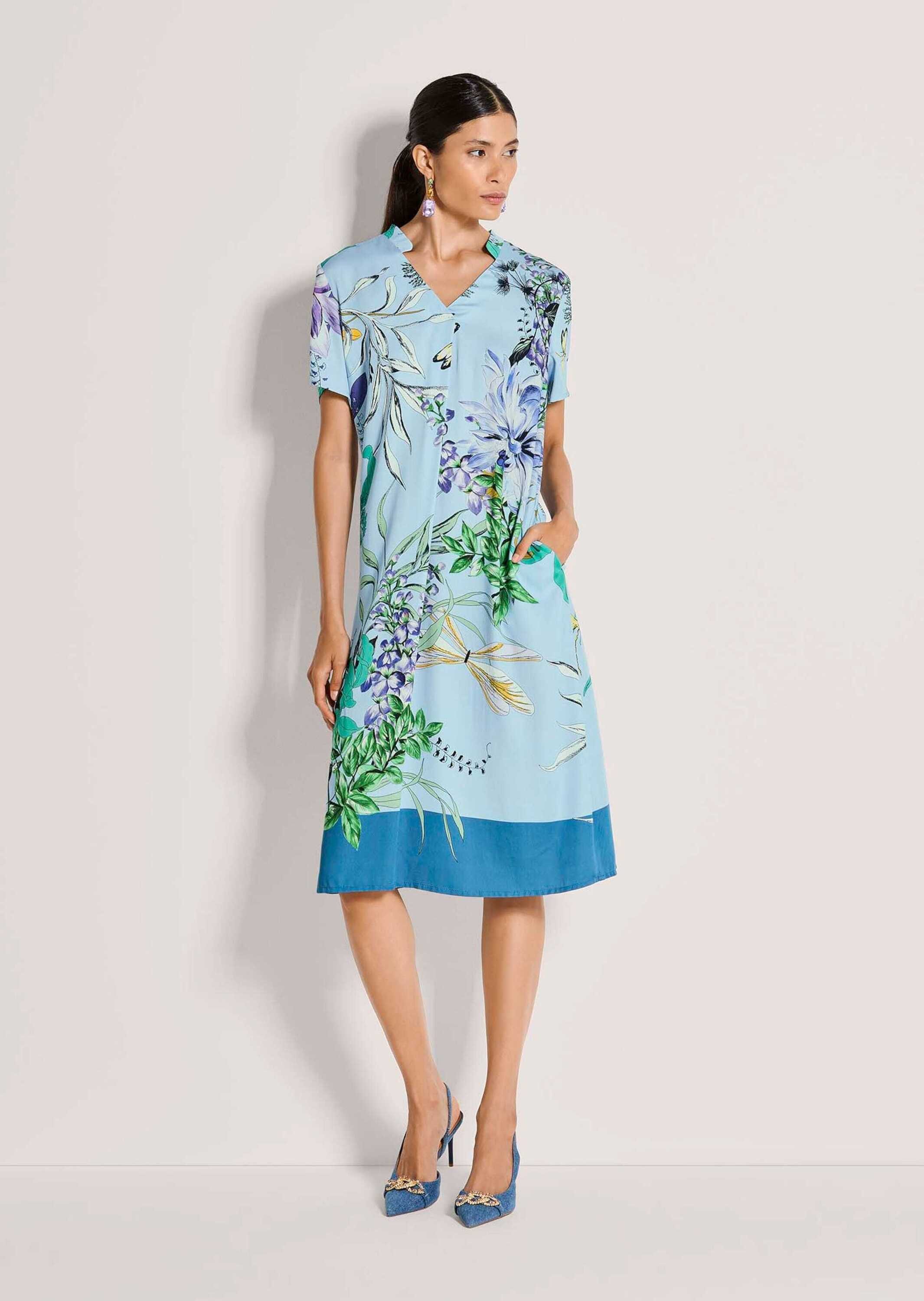Midikleid Druckkleid mit floralem Muster