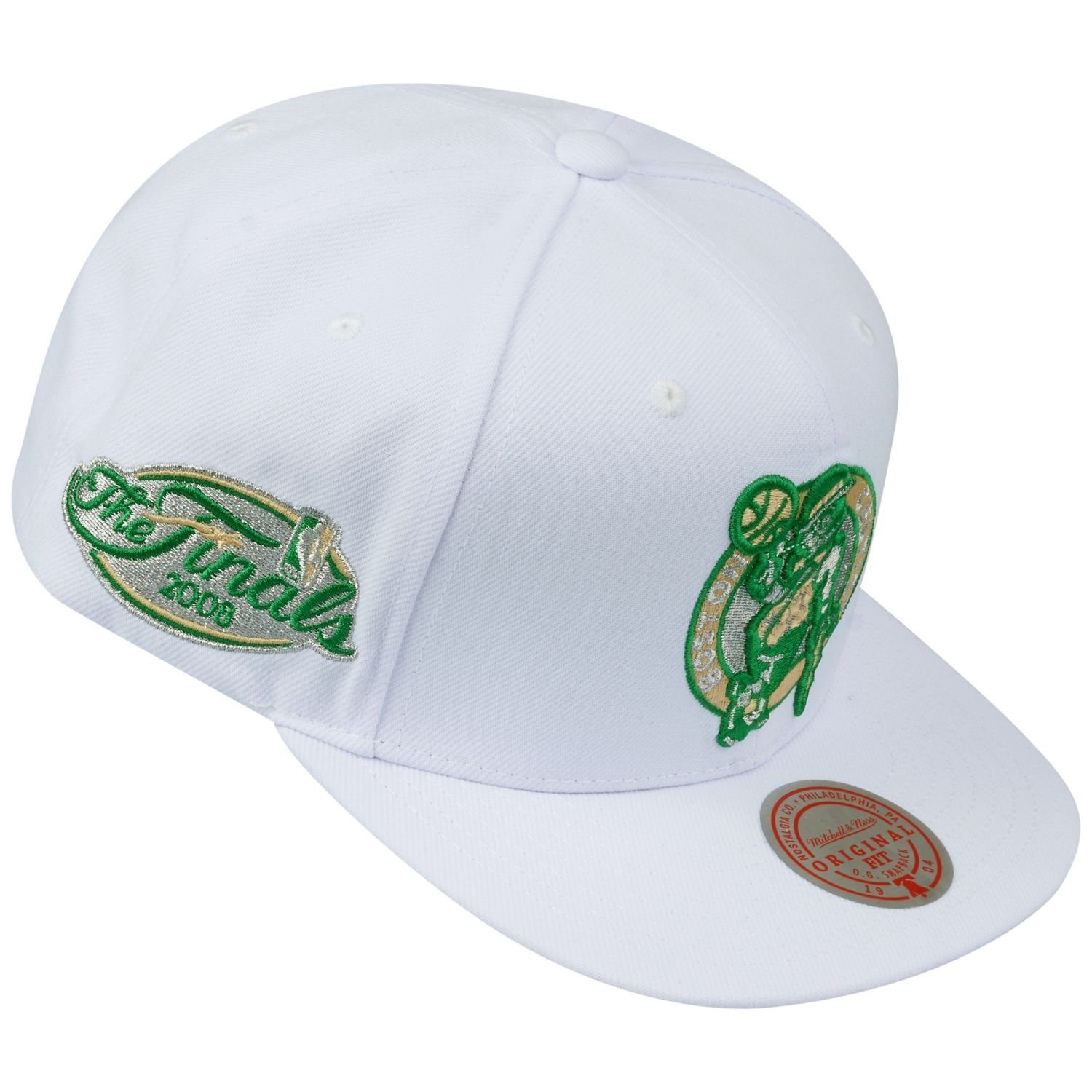 Mitchell & Ness Snapback Cap WHITE Boston Celtics