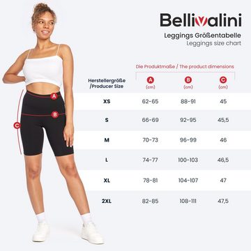 Bellivalini Highwaist Leggings Damen Neon Shorts Kurze Radlerhose Jogginghose 80er Jahre BLV50-299 (1-tlg) High Waist, nahtlos, Ideal für Sport Party Gym