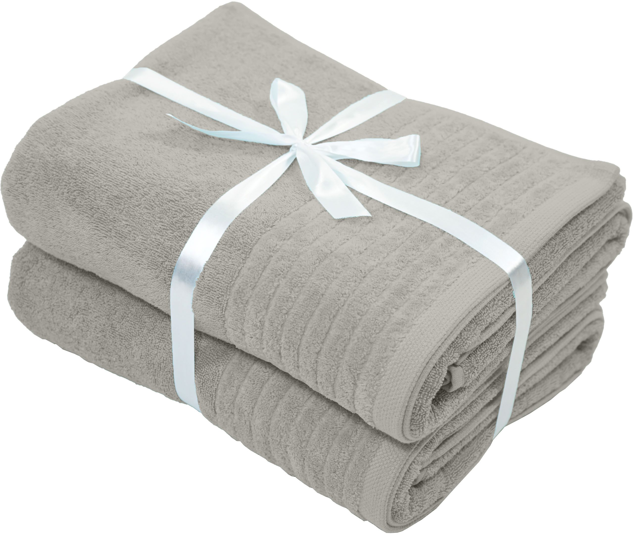 OTTO home Saunatuch Sanremo Premium, Premium Handtücher, 600 gr/m², 80x200cm, Frottier (Set, 2-St), Bordüre, einfarbig, flauschig, weich, dicke Qualität, 5 Jahre Garantie