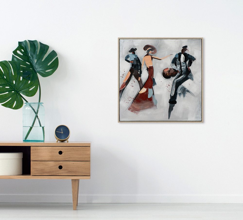 ArtUniverse Gemälde Leinwandbild Musik und Tanz 62 x 62 cm, Menschenmotiv