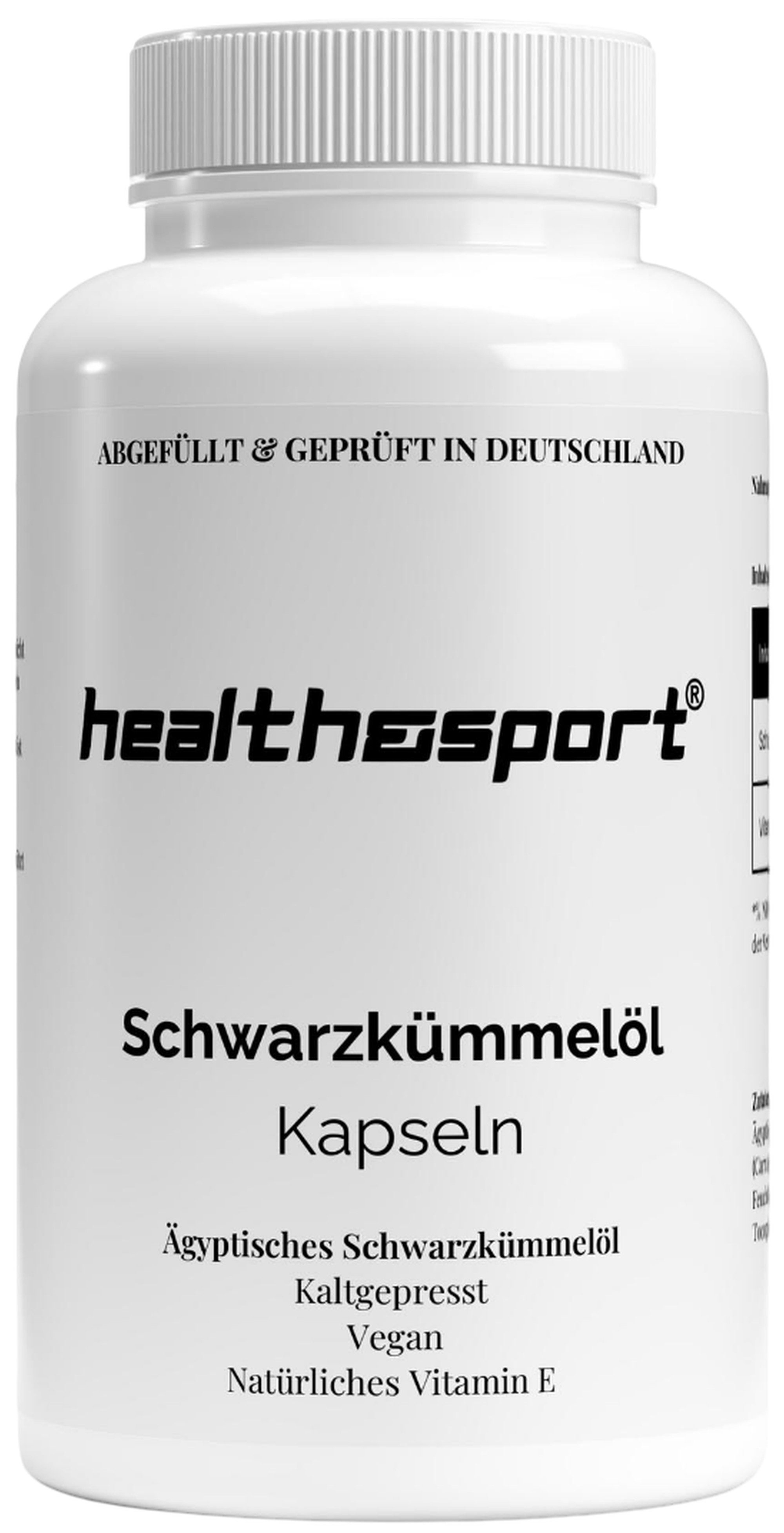 health&sport Ägyptisches Schwarzkümmelöl – Für Immunsystem, Haut, Haare & Vitalität Kapseln, 240 St., 150 g