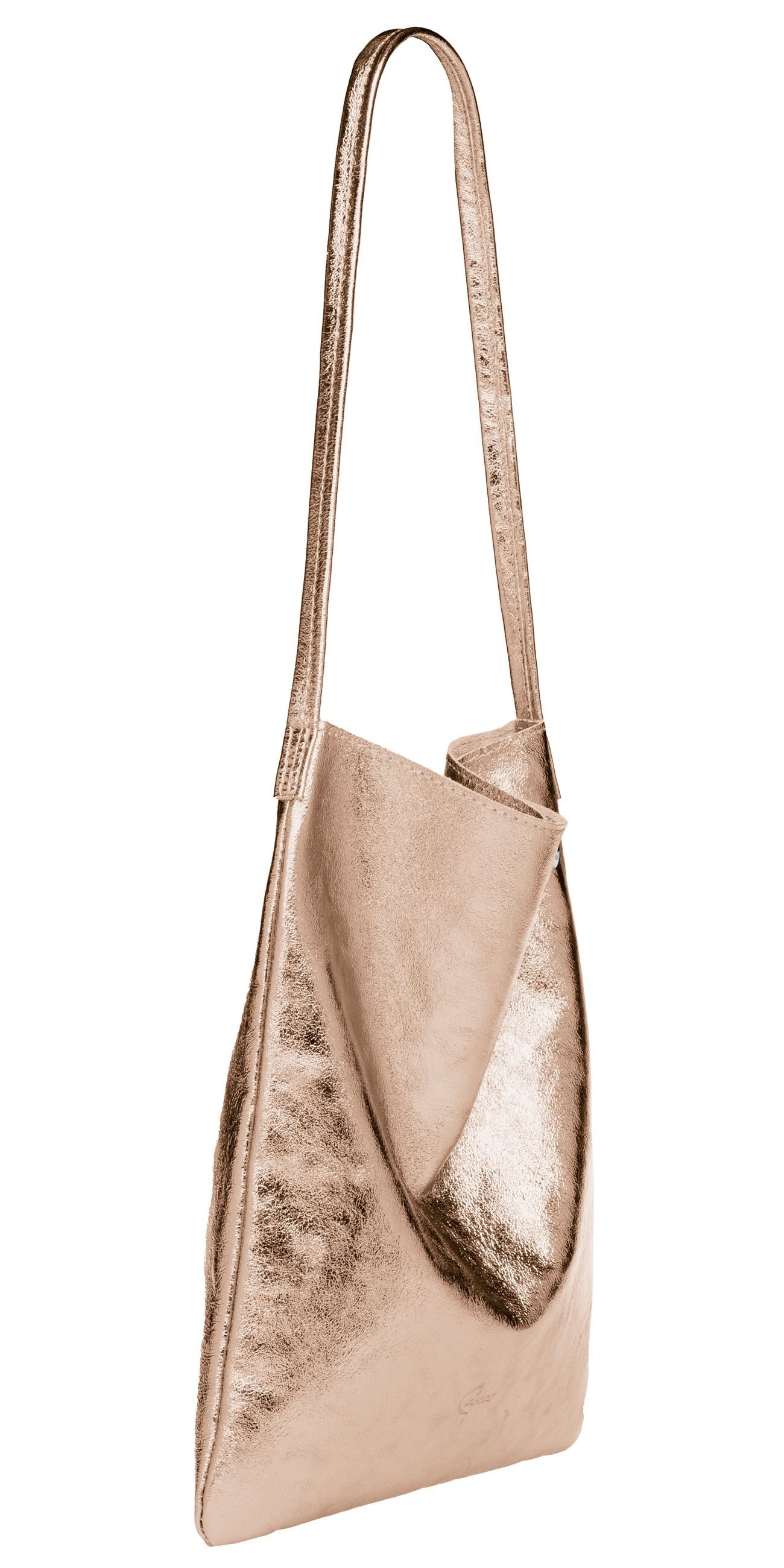 Caspar Schultertasche Mittelgroßer Leder Shopper Damen Tasche - CLASSIC LIN günstig online kaufen