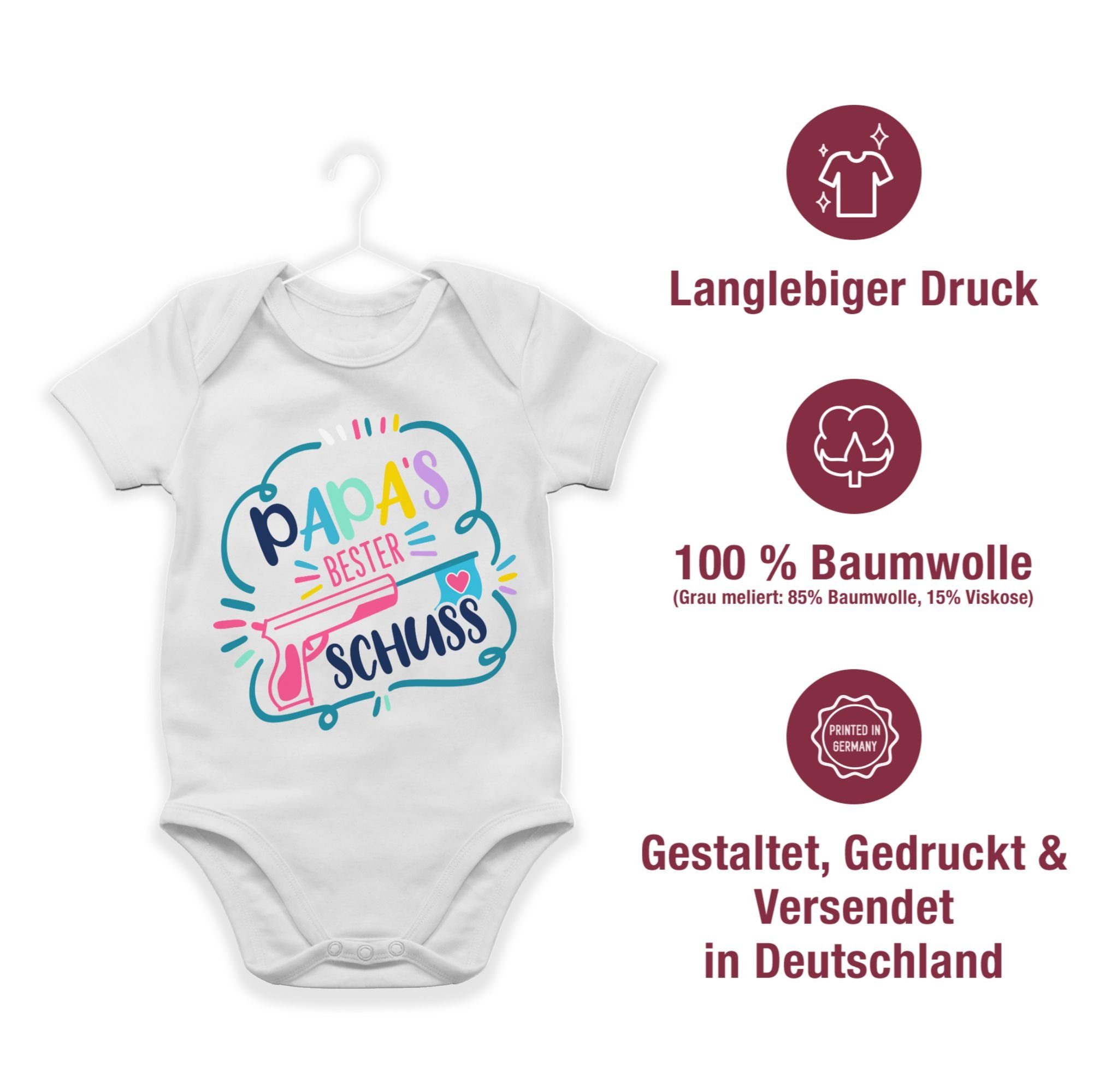 Treffer bunt Shirtracer Papas bester Weiß Shirtbody 2 Comic Vatertag Baby Geschenk