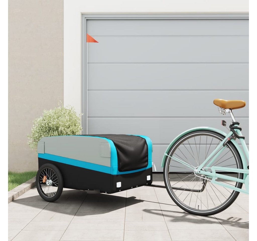 Thumbnail - vidaXL Fahrradkinderanhänger, Fahrradanhänger Schwarz und Blau 45 kg Eisen