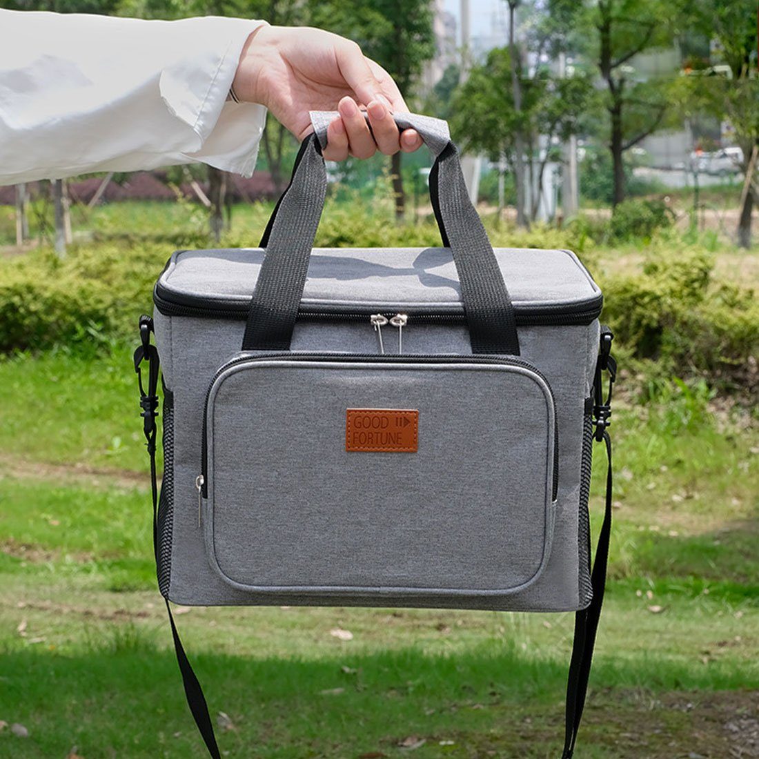 Grau Thermobehälter DÖRÖY Lunchbox-Tasche tragbare Picknick-Tasche, Outdoor-Camping-Lunchbag,