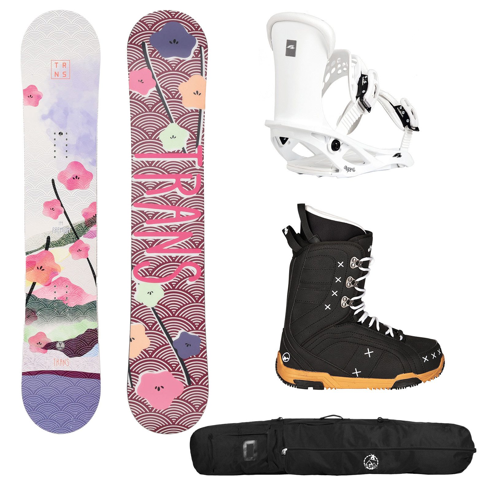 TRANS Snowboard Trans Damen Snowboard Set Premium 143cm + Bindung M + Boots Gr. 37 +