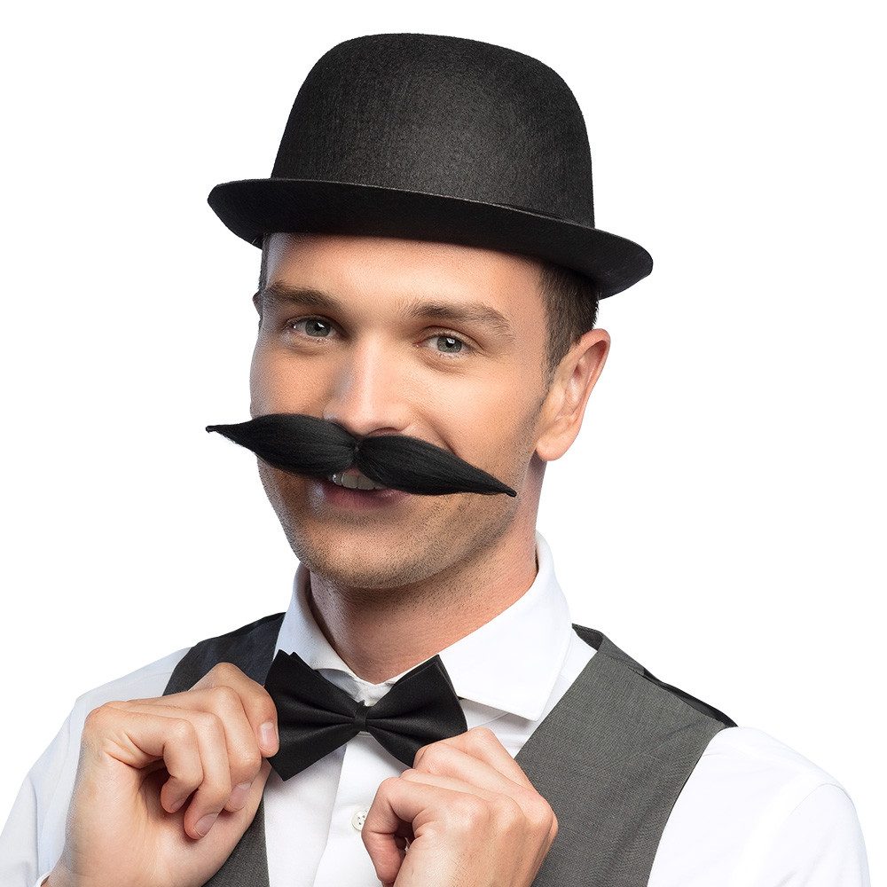 Boland Kostüm Melone Hut Derby schwarzer Klassiker für Gentleman Karneval-Kostüm, Basic Accessoire, Ergänzung zum eleganten Kostüm