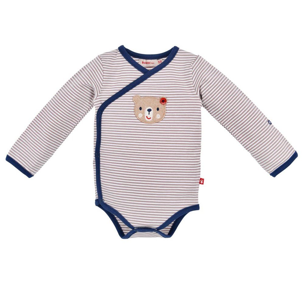 BONDI Ползунки BONDI Baby Langarm Wickelbody 'Bär' 93763, Beige