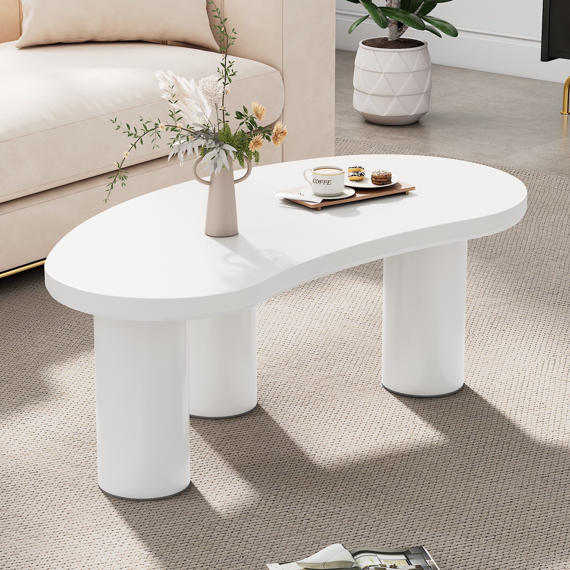 HAUSS SPOLE Couchtisch Halbmond-Couchtisch, MDF-Tischplatte und günstig online kaufen