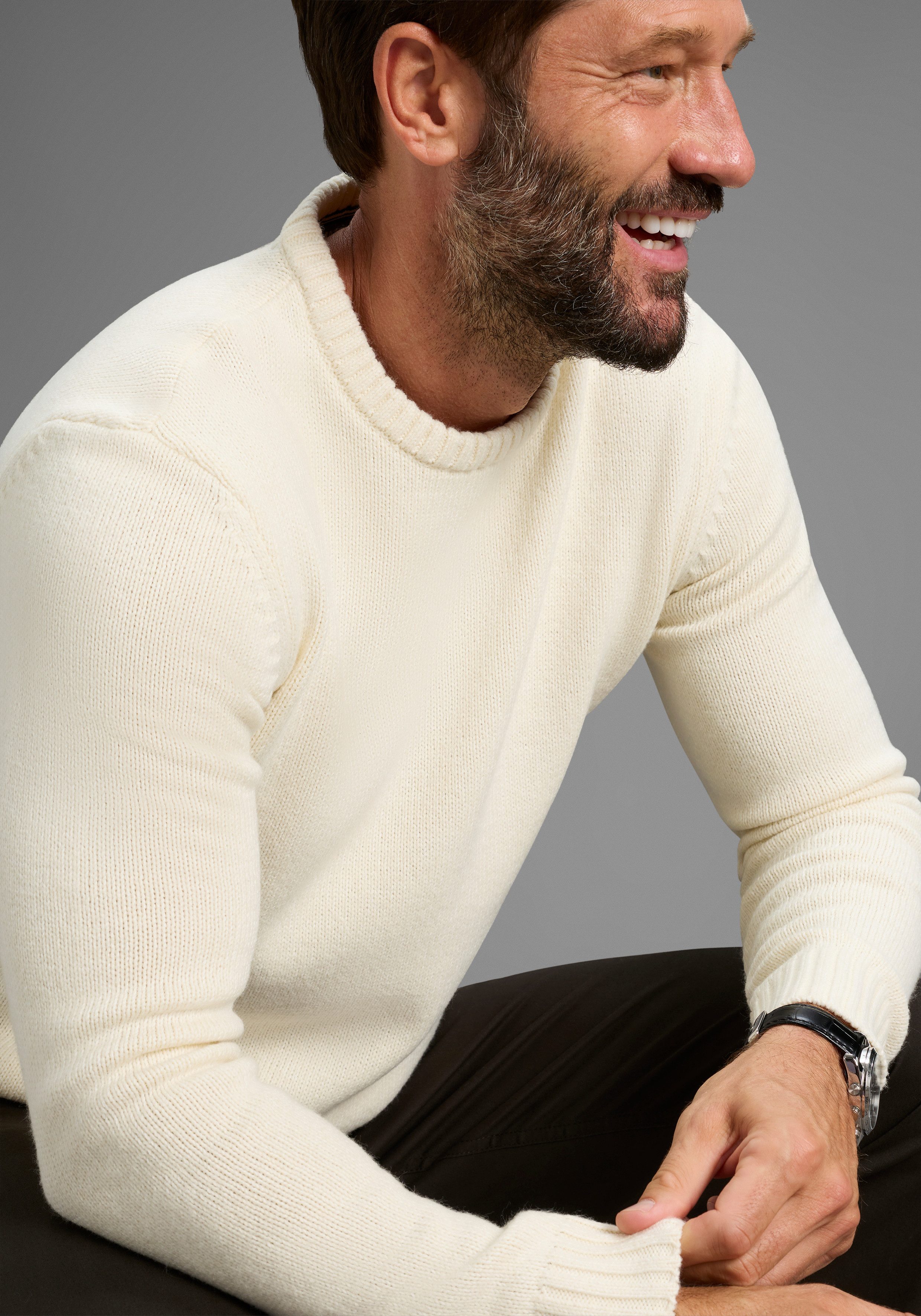 Man's World Rundhalspullover Neue Kollektion! Zeitlos & vielseitiger Basic günstig online kaufen