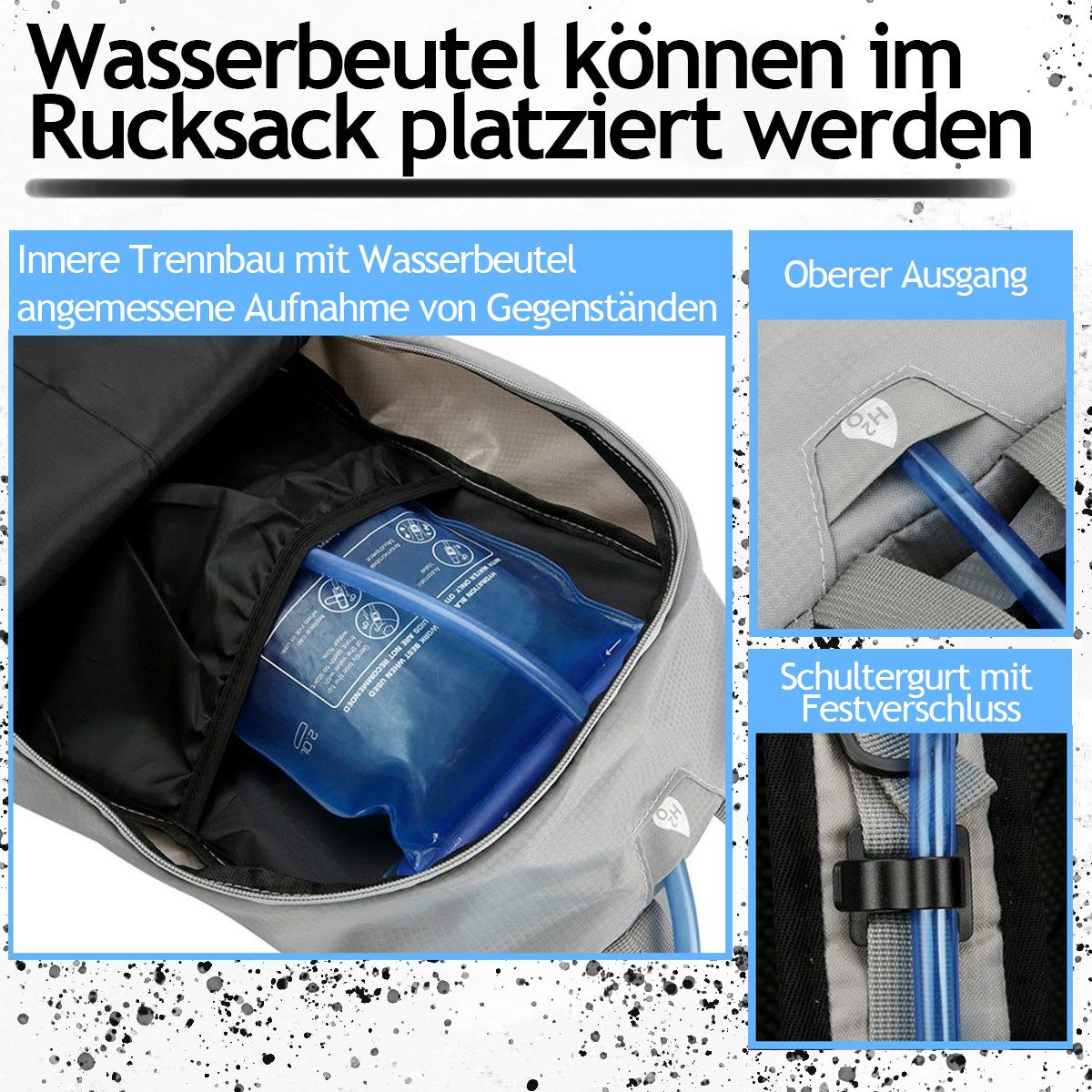 ibettertec Fahrradrucksack Radrucksack Fahrradrucksäcke Sportrucksäcke Wander-Rucksack (Motorradrucksack Biker-Rucksack Wanderrucksack Trekkingrucksack Bergrucksack, wasserdichter, 30L, Mit wasserdichter Regenhülle, Rucksacktaschen), Herren & Damen mit Helmnetztasche,Trinkblasen können platziert werden