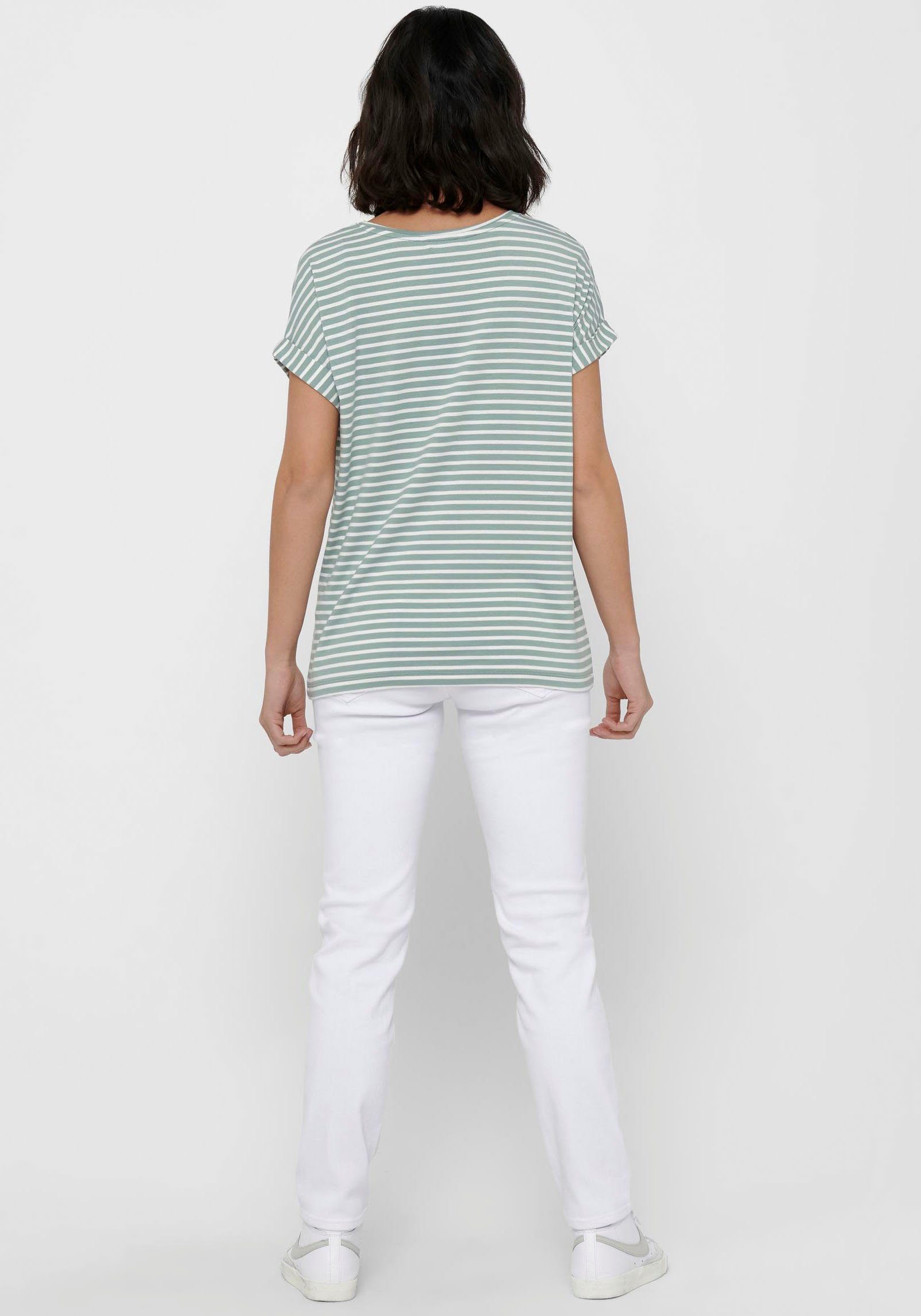 w. Aufschlag am Arm jadeite stripes ONLY mit T-Shirt ONLMOSTER