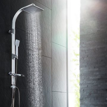 tectake Duscharmatur Duschsystem Regendusche mit Handbrause und