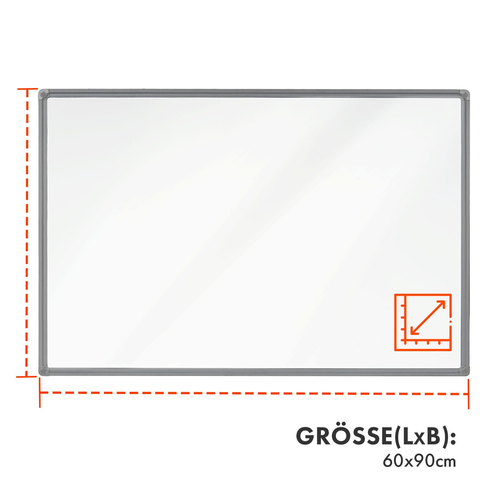 Kubus Wandtafel speziallackierte Whiteboard mit Stiftablage, günstig online kaufen