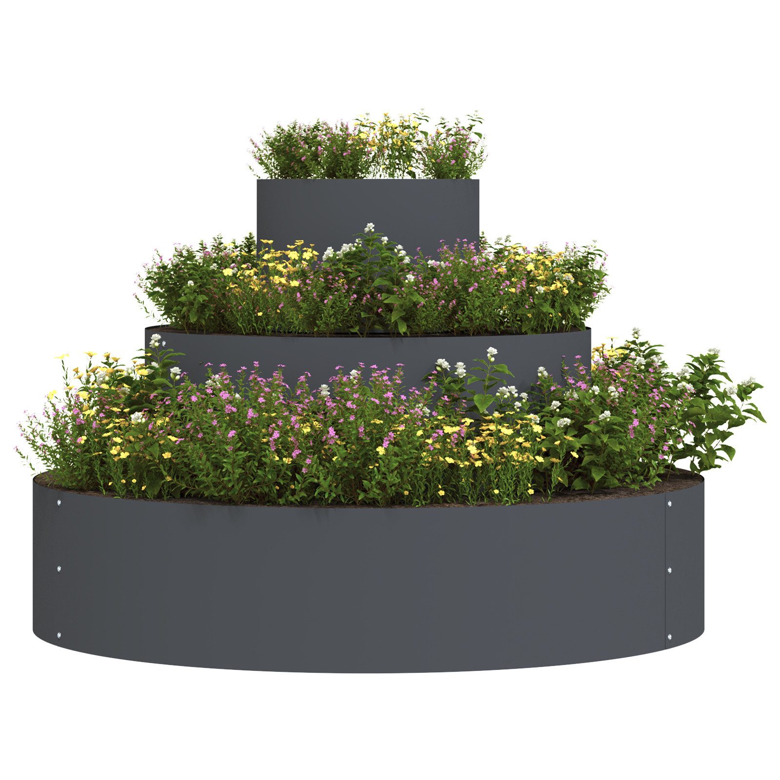 vidaXL Blumentopf Metallpflanzer Stahl/Anthrazit Stahl Groß günstig online kaufen