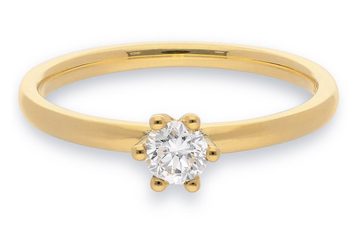 trendor Solitärring Diamantring für Frauen Gold 585/14K Brillant 0,21 ct