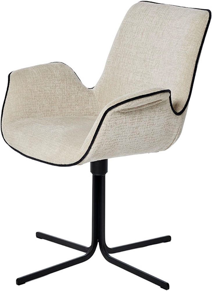 Jahnke Schalenstuhl POLE TWIST, Drehbar, gepolstert, mit Armlehnen, Metallgestell, B:65xT:63xH:85 cm