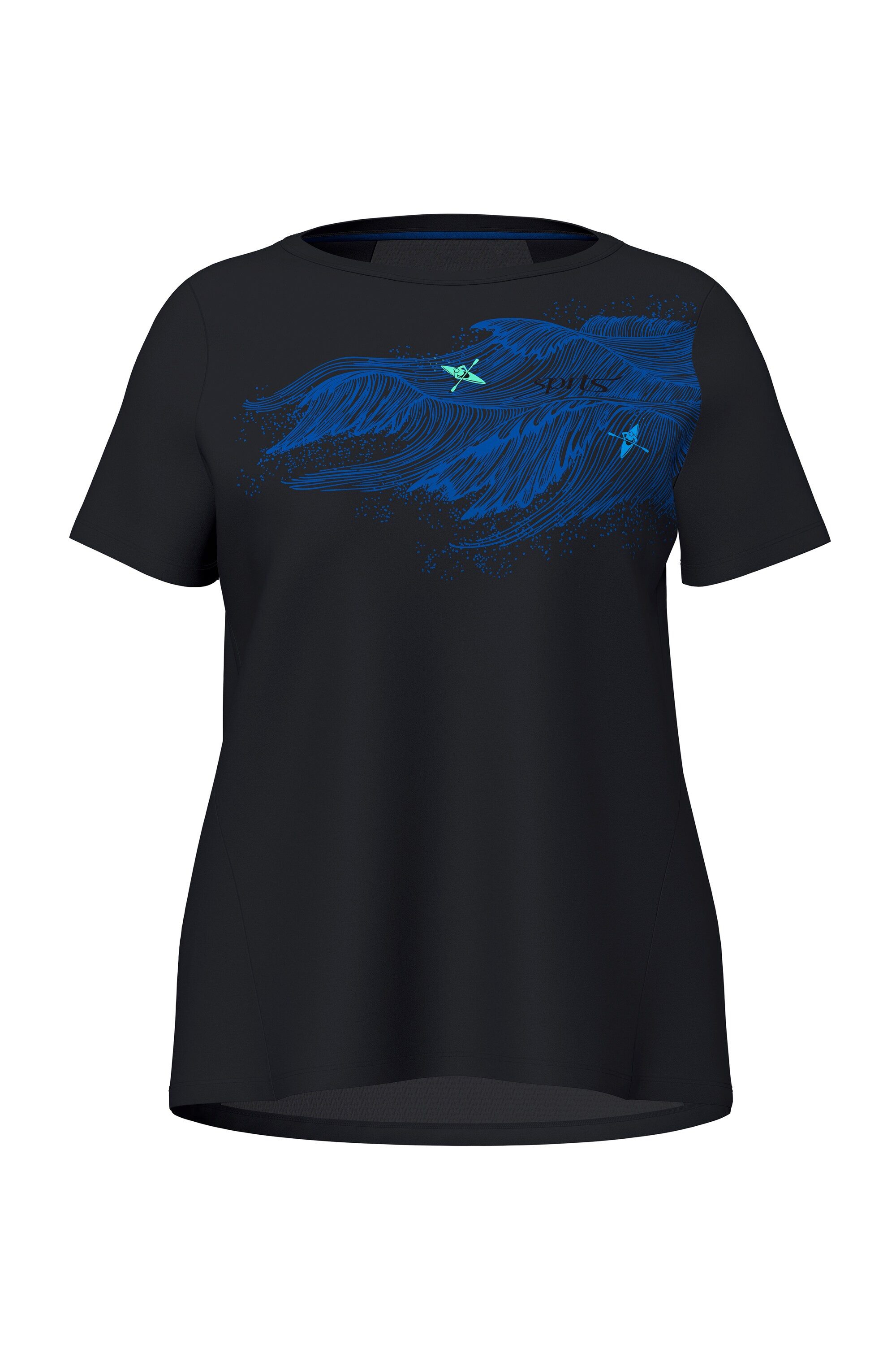 Ulla Popken T-Shirt Funktions-Shirt Wellen Halbarm