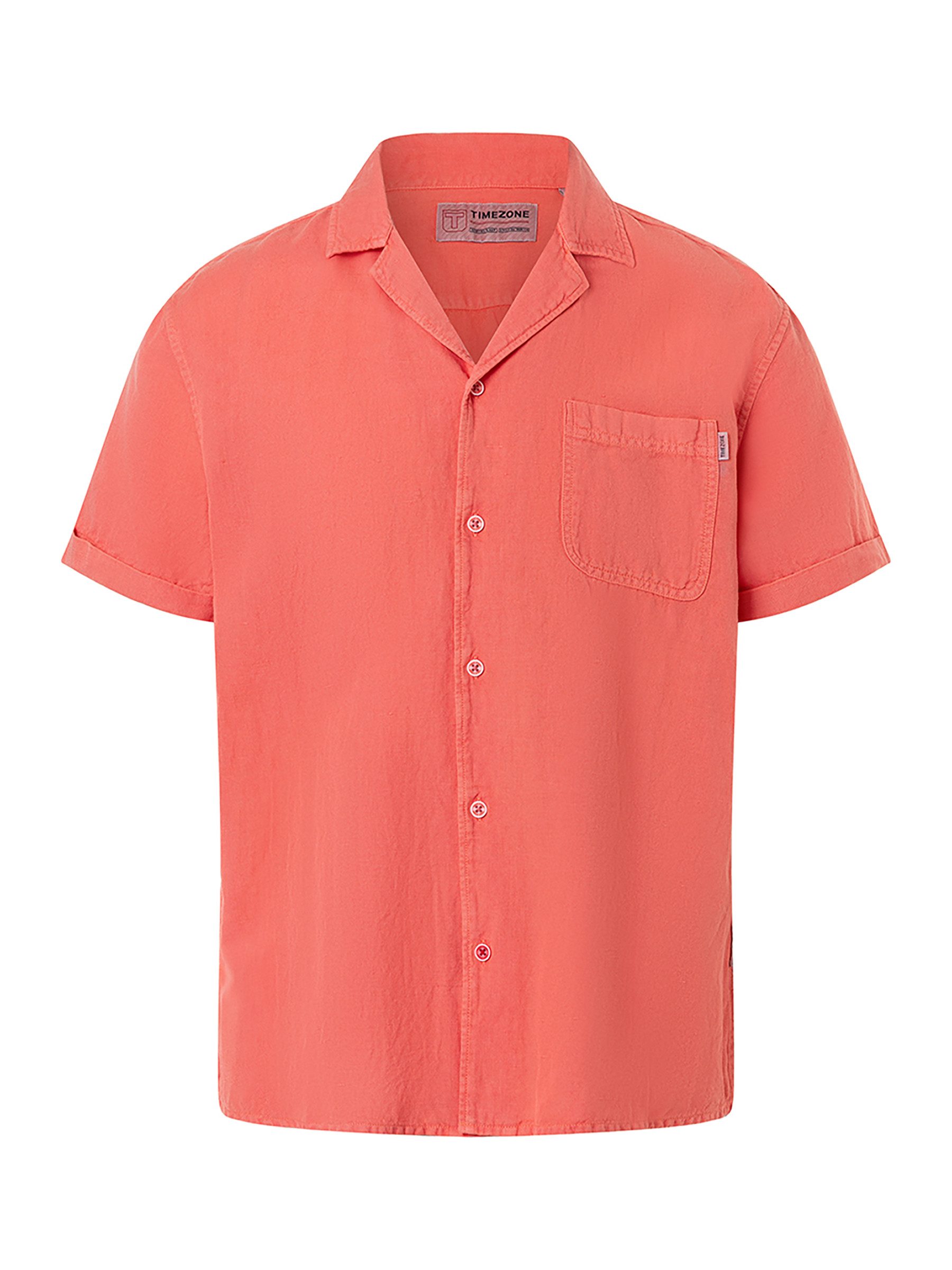 TIMEZONE Kurzarmhemd Kurzarm Hemd V-Ausschnitt Reversekragen Knopfleiste (1-tlg) Jersey Shirt