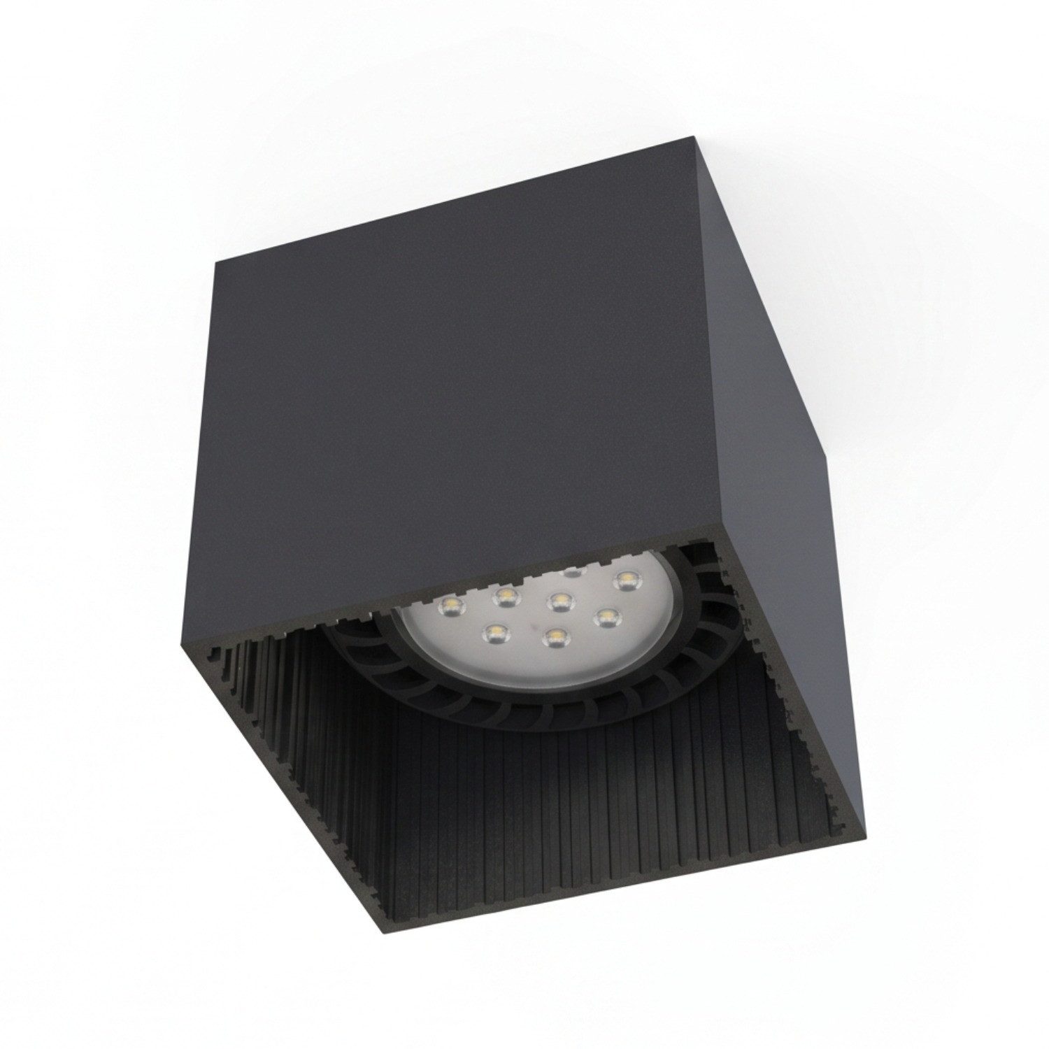 Licht-Erlebnisse Deckenleuchte GROOVE, ohne Leuchtmittel, Deckenlampe eckig Würfel Schwarz Metall GU10 Flur Wohnzimmer