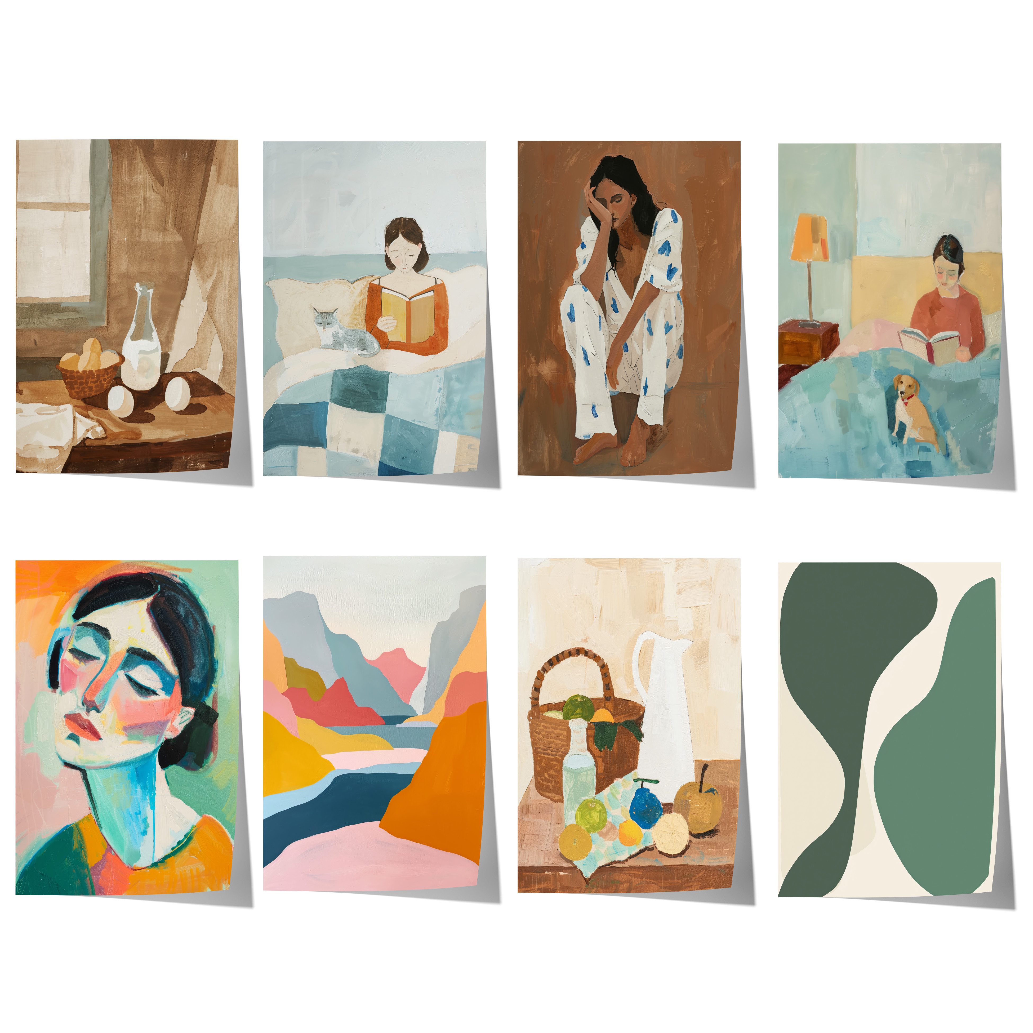 JUSTGOODMOOD Poster Kunst Geschenkidee Stillleben Früchte Expressionismus Frauen Porträts, B (1 St)