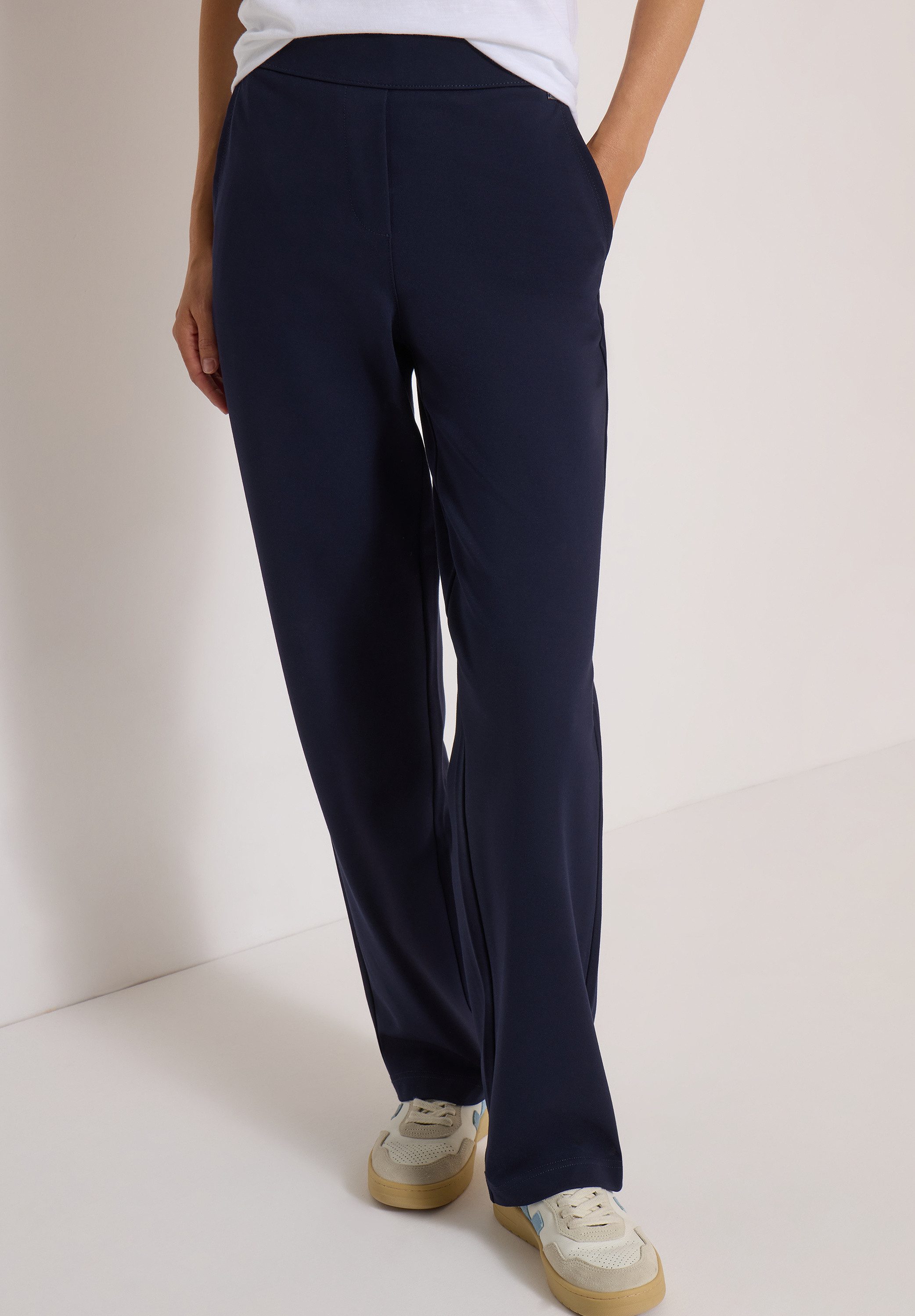 CECIL Stoffhose Style NEELE Jerseyhose im Loose Fit und mit Elastik-Bund
