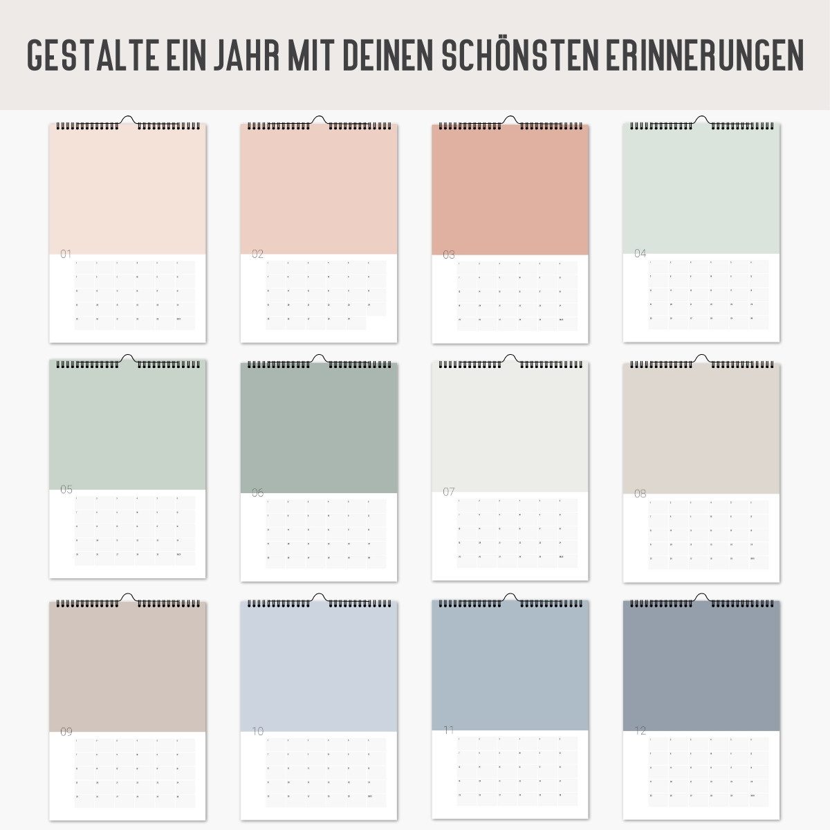 Things of Happiness Kalender zum Selbstbasteln DIY Fotokalender Bastelkalender, DIY Kalender, keine Jahresangabe, DIN A4 Format