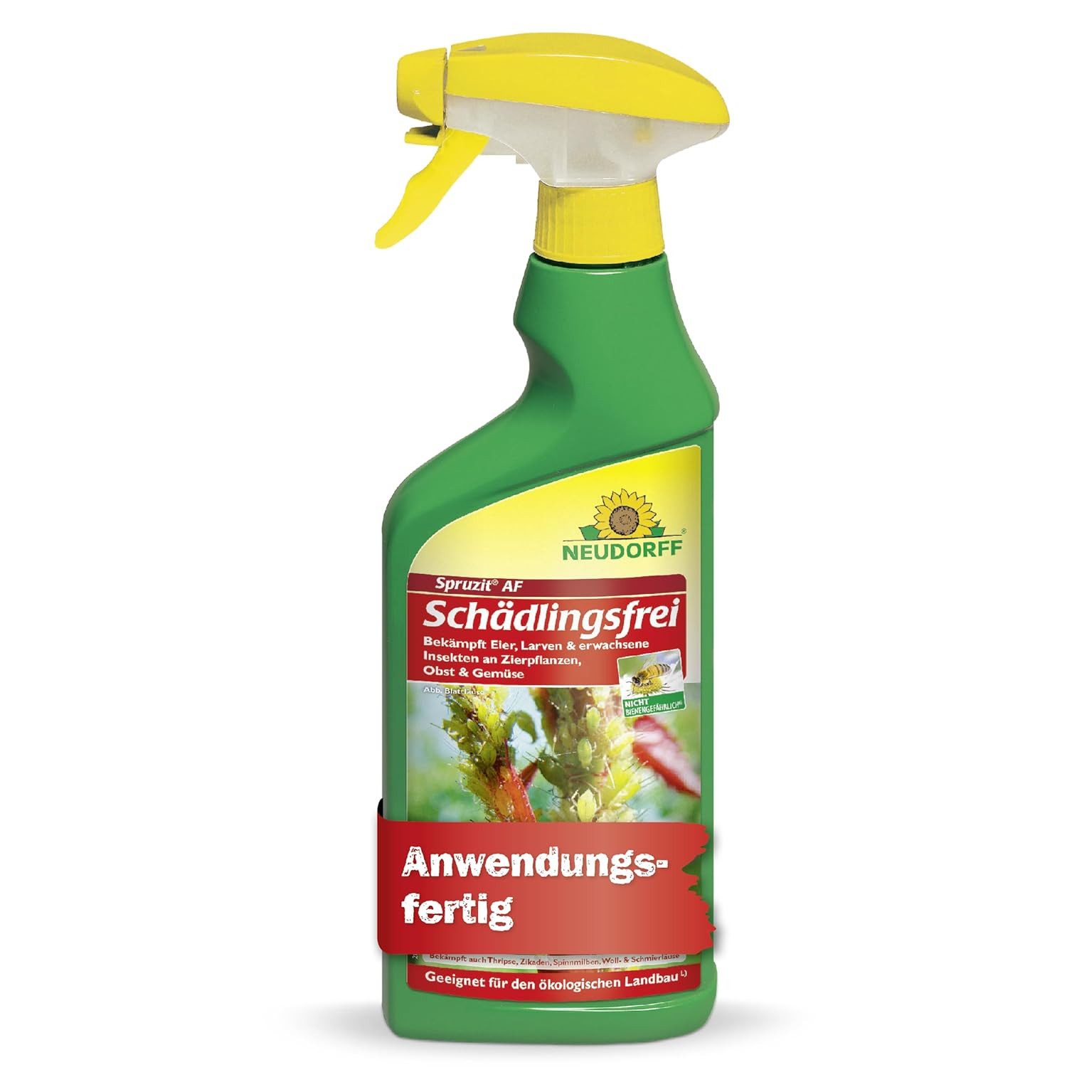 Neudorff Insektenspray Insektenspray Spruzit AF Schädlingsfrei 500ml, 500 ml, Einsetzbar an Zierpflanzen, Gemüse, Obst und Kräutern, Mit Pyrethrinen & Rapsöl, nicht bienengefährlich (B4)