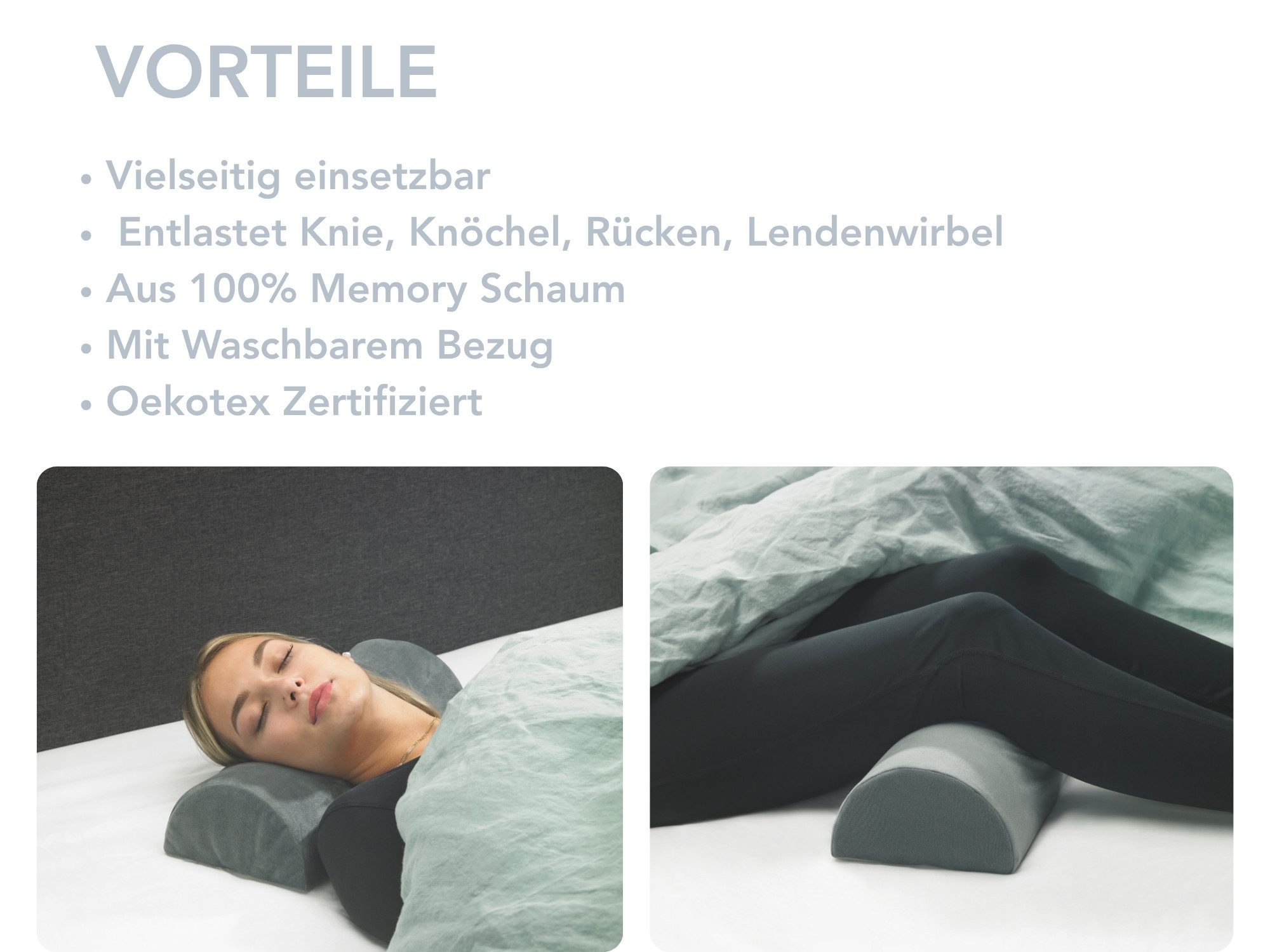XDREAM Halbrolle ergonomisches Nackenkissen halbrund, Lagerungskissen, günstig online kaufen