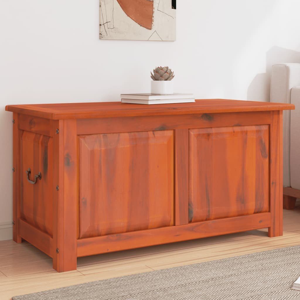 vidaXL Aufbewahrungsbox Truhe mit Deckel Braun Massivholz (1 St)