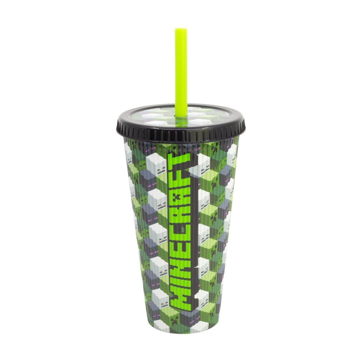 Minecraft Mehrwegbecher 790 ml mit strukturierter Oberfläche und Deckel für unterwegs, (Packung)